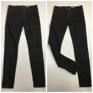 ALLSAINTS 5 Pocket Slashed Black Wash MAST Ripped Knee Low Rise Skinny Jeans